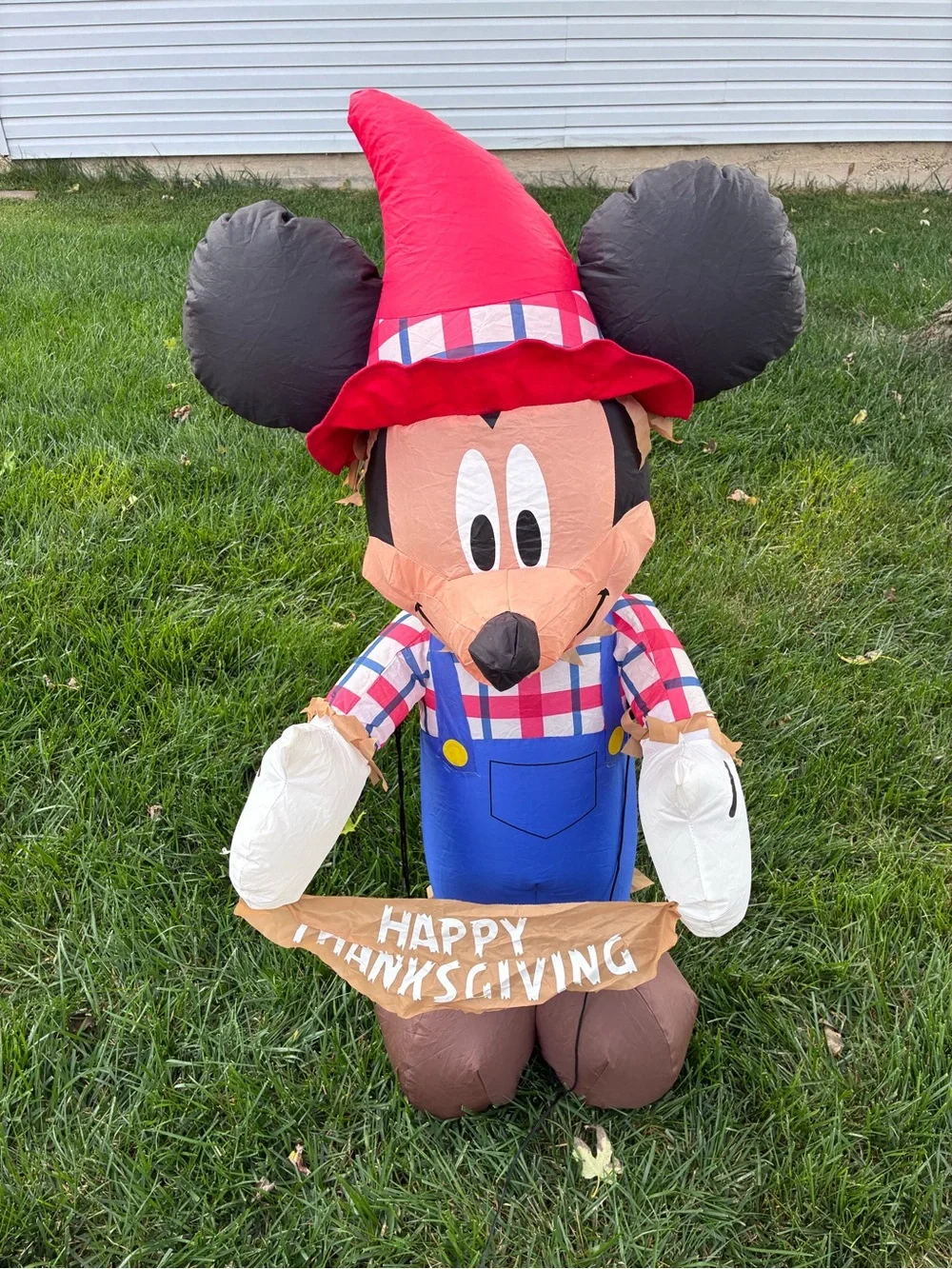 Disney Mickey Mouse “Happy Thanksgiving” Airblown Inflatable Scarecrow 3.8” Tall